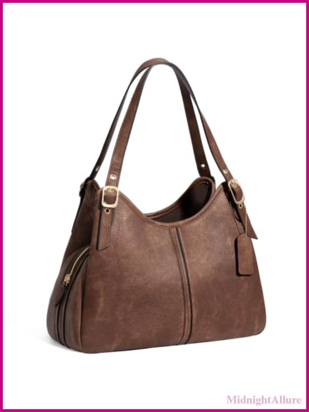 Vintage Hobo Shoulder Bag Soft PU Leather Slouchy Handbag